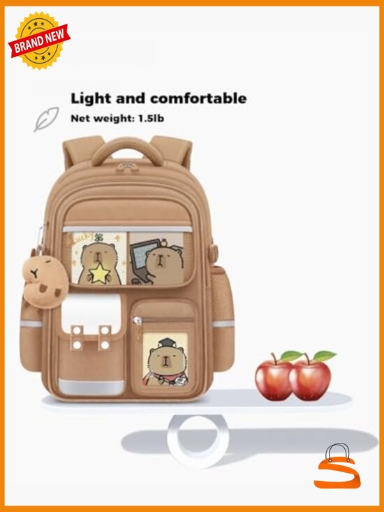 Large Capacity Waterproof Kawaii Backpack with Pins Accessories 12 Piece Set